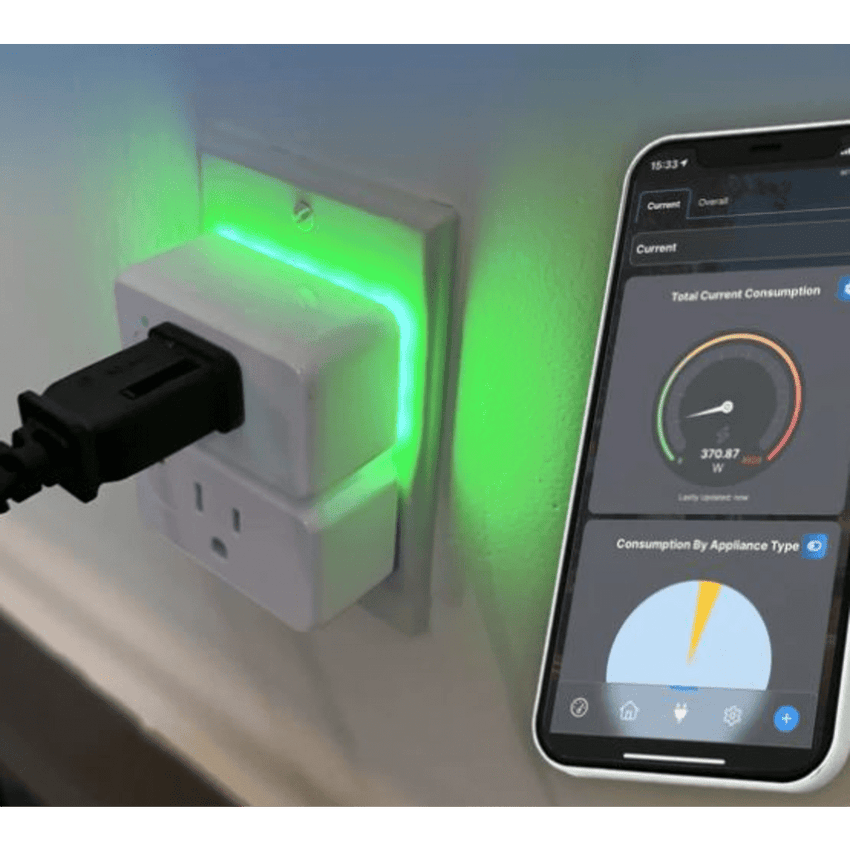 Adaptador PlugIn inalámbrico WIFI/ Nube P2P / Medición de consumo/ Soporta Google y Alexa / 15A