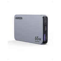 Cargador Rápido GaN 65W UGREEN / 2 Puertos USB-C + 1 Puerto USB-A / Tecnología GaN / Carga Rápida PPS PD 3.0 QC 4.0 / Compatibilidad Universal 100-240V / Diseño Compacto