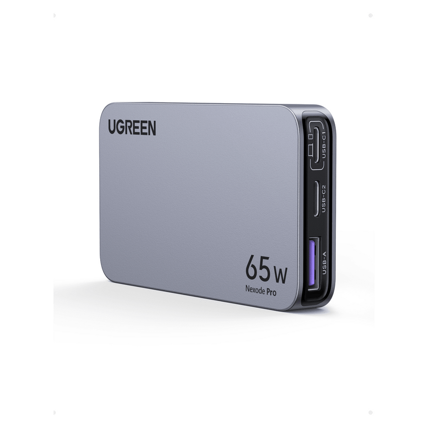 Cargador Rápido GaN 65W UGREEN / 2 Puertos USB-C + 1 Puerto USB-A / Tecnología GaN / Carga Rápida PPS PD 3.0 QC 4.0 / Compatibilidad Universal 100-240V / Diseño Compacto