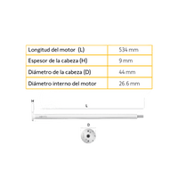 Motor inalámbrico (RTS) de baterías convierta sus persianas de cadena en sistemas inteligentes, para ventanas de 2.30m ancho / 3.00m alto, no incluye textil