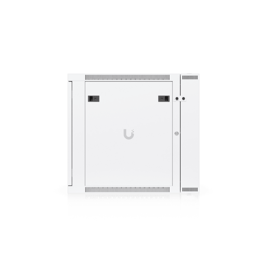 UACC Rack Cabinet 12U (600 x 703 mm) - Gabinete Cerrado para Montaje en Pared con Puerta Frontal Perforada, Puerta Trasera Abatible (Swing-Out) y Paneles Laterales Removibles con Llave