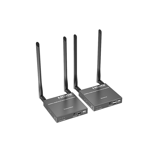 Extensor Inalámbrico HDMI| Con KVM | 4K@60Hz 4096x2160 | Tecnología ipcolor | Banda 5G 5.18-5.24 GHz | Distancia 50 m | Conexión de Hasta 1 a 4