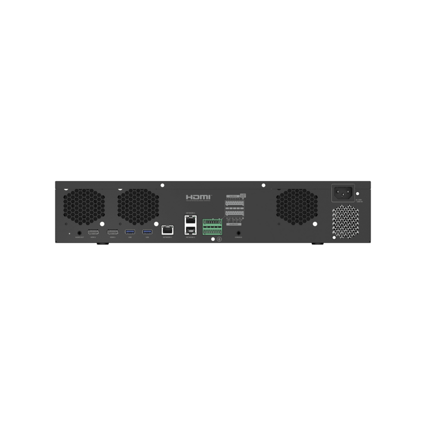 NVR 32 Megapixel (8K) / 32 Canales IP / Soporta 8 Discos Duros / H.265 & Wisestream / Wisenet P2P / ONVIF / Compatible con Cámaras IA / Salida HDMI en 4K