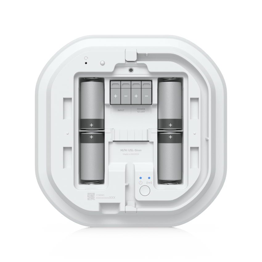 Sirena SuperLink para Exterior con Alarma de 110 dB e Iluminación LED de Emergencia, Alimentación por Batería o Entrada DC