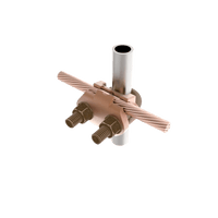Conector Mecánico para Cable Calibre 4 a 2/0 AWG / Paralelo o 90° Grados a Tubo de 1 1/4" o Varilla  de 1 3/8" - 1 1/2".