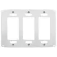 Tapa para Caja de 3 Espacios/ Contacto Duplex / Tornillos Ocultos / Color Blanco.