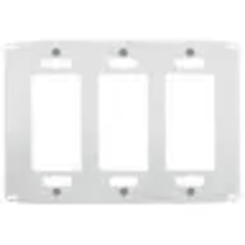 Tapa para Caja de 3 Espacios/ Contacto Duplex / Tornillos Ocultos / Color Blanco.