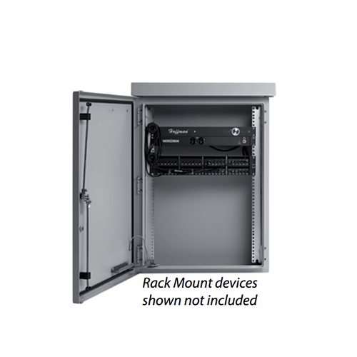 Gabinete Para Exterior OSP ComLine De 25 UR, 700 mm de Ancho, 600 mm de Profundidad, De Aluminio, Color Gris Claro Con Protección NEMA 4/12/4X/3/3R; IP66,