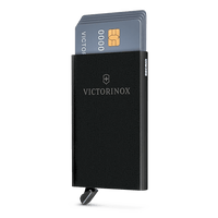 Tarjetero / Almacenamiento Seguro 4-6 Tarjetas / Aluminio Duradero / Protección RFID / Sistema Deslizamiento Patentado / Color Negro.