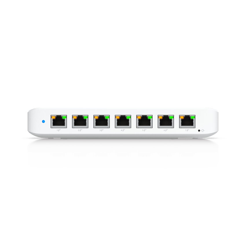 USW Ultra 210W Switch de 8 Puertos GbE (7 Puertos PoE+ y 1 Puerto Entrada PoE++) con Opciones de Montaje Versátiles