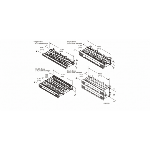 Organizador de Cables Horizontal CableTek, Sencillo (Solo Frontal), Para Rack de 19in, 1 UR