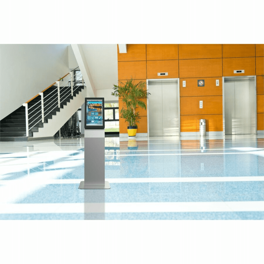 Montaje tipo Kiosko Para Pantallas Indoor Peerless-AV / Orientación Paisaje o Retrato / Base Plana Rectangular / Puertas Traseras con Seguridad / Gestión Interna de Cables / Compatible con Pantallas 15"-22"-32" / VESA 200x200