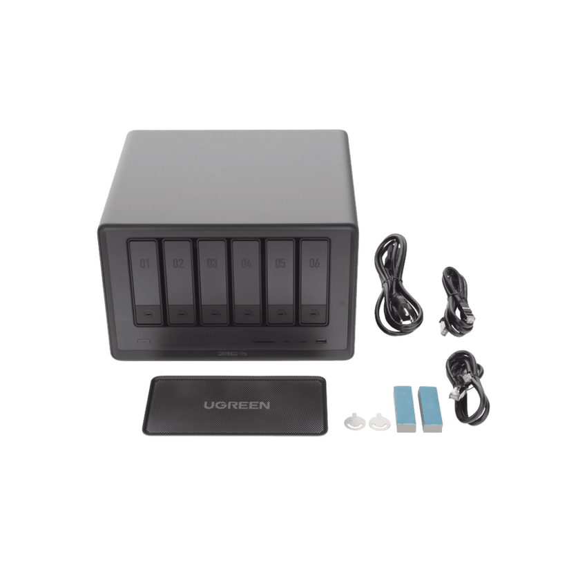 NAS UGREEN NASync DXP6800 Pro / Intel Core i5-1235U 10 Núcleos / 6 Bahías SATA + 2 M.2 NVMe / 2 Puertos Thunderbolt 4 / 2 Puertos 10GbE / 8K HDMI / PCIe 4.0 x4 / DDR5 Hasta 64GB / Compatibilidad Multiplataforma
