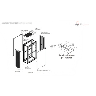 Gabinete para Servidores ProLine FloTek 42 UR Con Puertas Perforadas Alta Ventilación, Profundidad Extendida 1200 mm y Ancho 600 mm Acero Color Negro