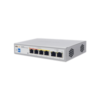 Switch PoE / Administración en la nube / Con 4 puertos 10/100 Mbsp PoE af/at / 2 Puertos Uplink 10/100 MBPS /  Presupuesto 60 W / PoE hasta 250 metros / Soporta protocolo ONVIF