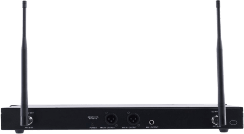Receptor Inalámbrico Dual Canal Digital U-Band | 4 Bandas de Frecuencia (470-830 MHz) | Transmisión Digital pi/4-DQPSK | Pantalla TFT-LCD 2.2" | Anti-Interferencia con ID Code Pilot | Salidas Balanceadas y Desbalanceadas | Ecualizacion