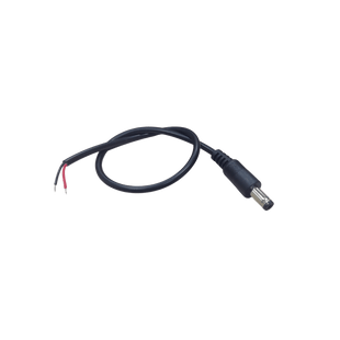 Cable con Conector Macho (Pigtail)  | Forro negro | Alimentación para Vcc con Puntas Libres / Polarizado / Largo 22 cm (8.66 Pulgadas) / Calibre 22AWG.