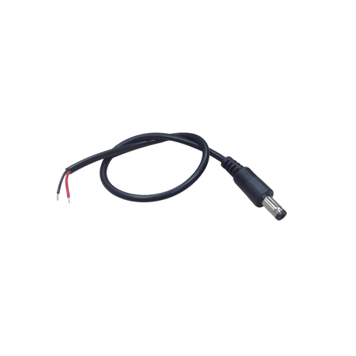 Cable con Conector Macho (Pigtail)  | Forro negro | Alimentación para Vcc con Puntas Libres / Polarizado / Largo 22 cm (8.66 Pulgadas) / Calibre 22AWG.
