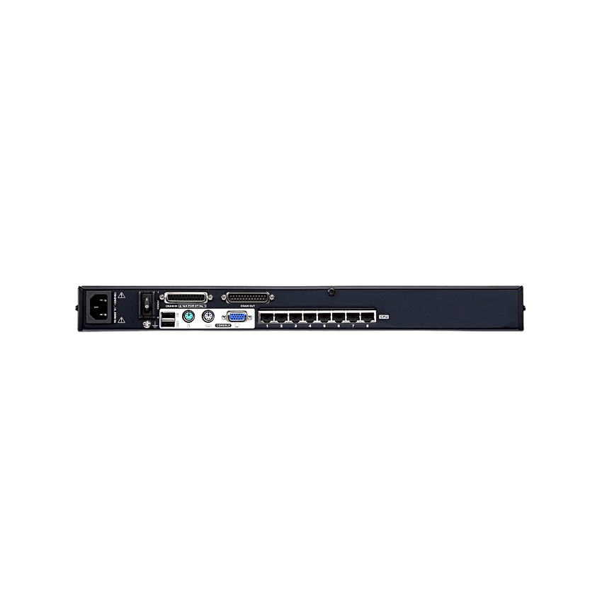 Switch KVM | Conexión Cat 5e | 8 puertos | Resolución 1920 x 1200 |  Conexión de Múltiples Switches | Compatible Windows, Linux, Mac