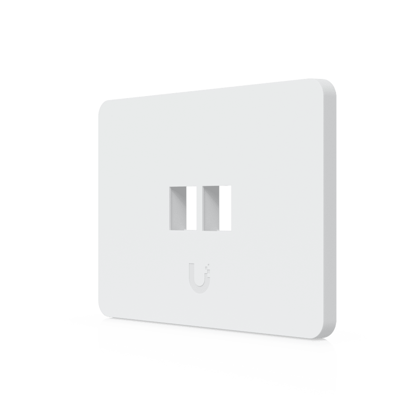 Placa de Pared Horizontal Universal para Keystone de 2 Puertos con Cubierta Pintable, Acabado Personalizable, Paquete con 4 Piezas