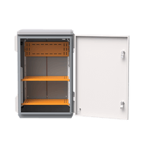 Gabinete de Acero Ventilado para Exterior 380 x 660 x 240 mm con Rieles DIN y 4 Placas Laterales para Montaje de Equipos por Fuera