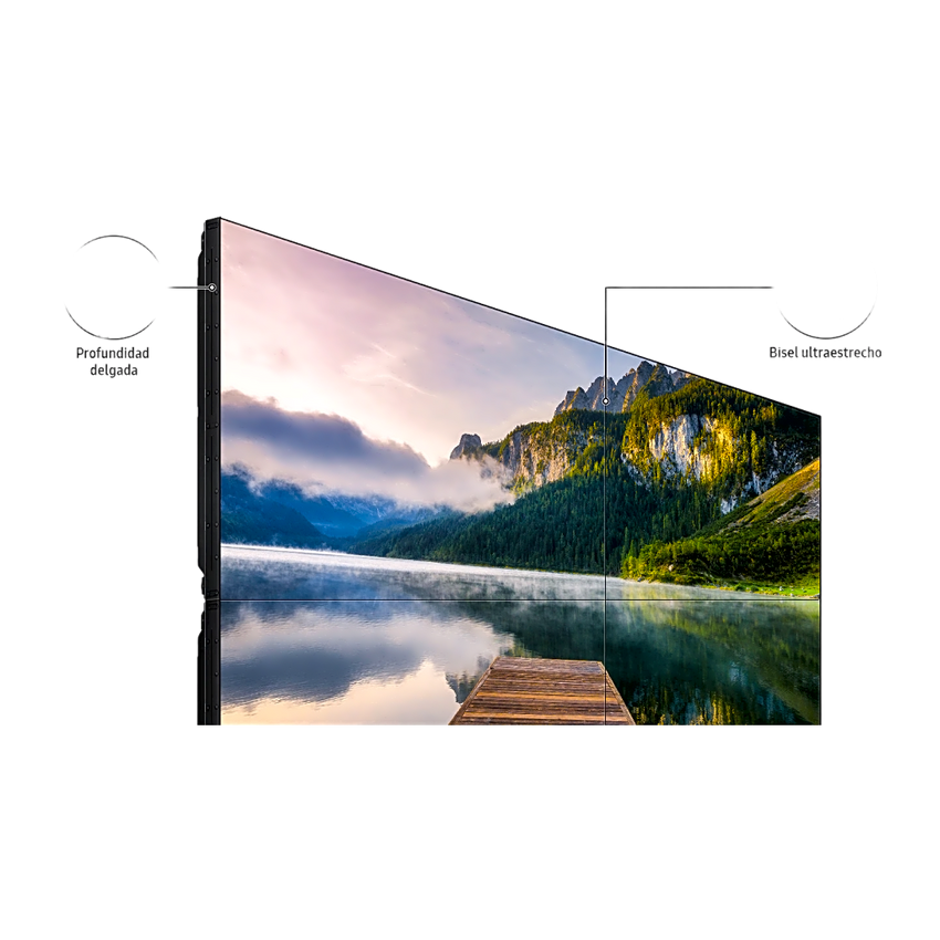 KIT de Video wall LCD 2x2 4 pantallas de 55" VM55BU para conexion daisy chain, incluye montajes de pared Peerless DS-VW765-LAND