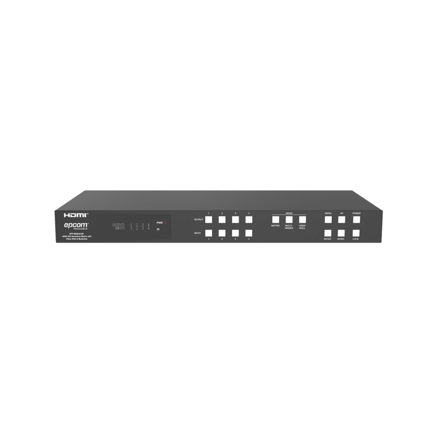 Switch de Video Matrix 4x4 HDMI 2.0 | 18Gbps Ancho de Banda | 4K2K@60Hz Resolución | 4 Entradas 4 Salidas HDMI | Audio LPCM y Dolby Digital | Control TCP-IP y RS-232 | Conectores Phoenix para Audio | Metal Enclosure