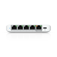 USW Flex Mini 2.5G Switch de 5 puertos 2.5G, Compacto, para Escritorio, se puede Energizar por PoE o con un Adaptador tipo USB-C