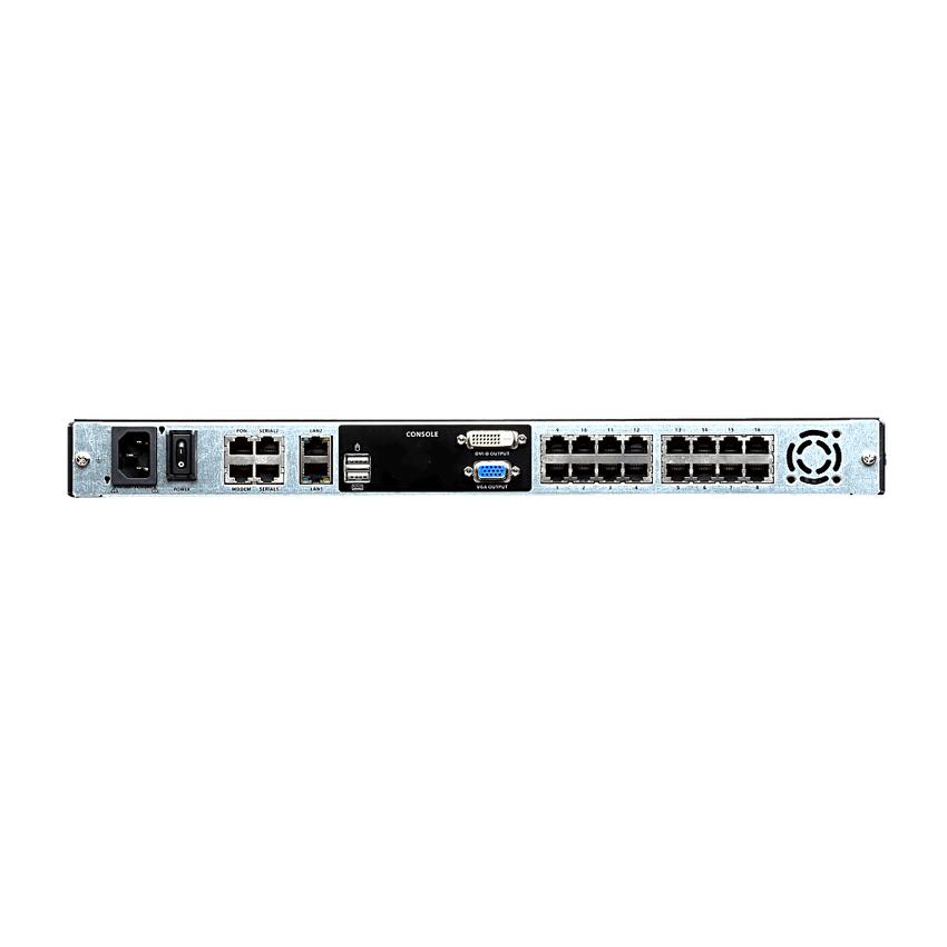 Consola KVM over IP | 16 Puertos | Dual Rail | 19” LCD | Dual NIC | Cat5 | Acceso Remoto