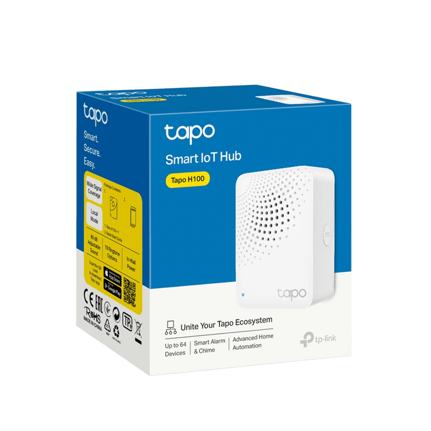 Hub IoT Inteligente / 3 en 1 Hub-Timbre-Alarma / 64 Dispositivos / 2.4 GHz Wi-Fi + 868 MHz / 19 Tonos 90 dB / Material V-0 UL94