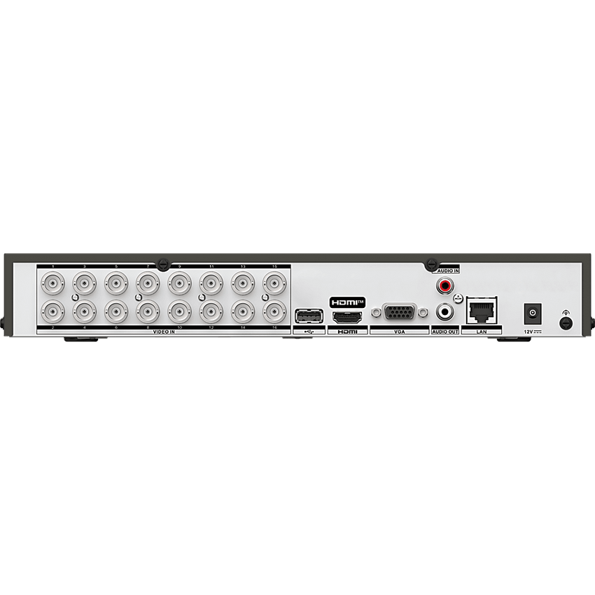 DVR 16 Canales TURBOHD + 16 Canales IP / 8 Megapixel (4K) / Audio Bidireccional / ACUSENSE / Audio Bidireccional / 1 Bahía de Disco Duro / Salida de Video en Full HD / H.265+