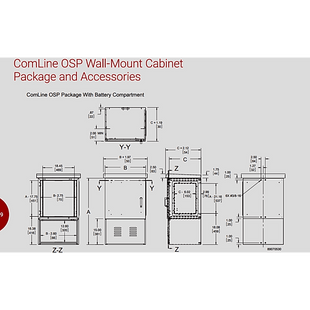 Gabinete Para Exterior OSP ComLine de 12 UR con espacio para Baterías, 600 mm de Ancho, 500 mm de Profundidad De Aluminio, Color Gris Claro Con Protección NEMA 4/12/4X/3/3R; IP66