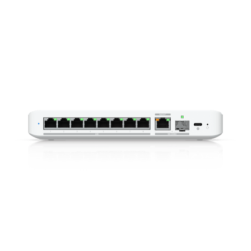 USW Flex 2.5G Switch de 8 Puertos 2.5GbE, con un Puerto de Enlace Ascendente Combinado RJ45/SFP+ de 10 GbE, Incluye Adaptador ca/cc