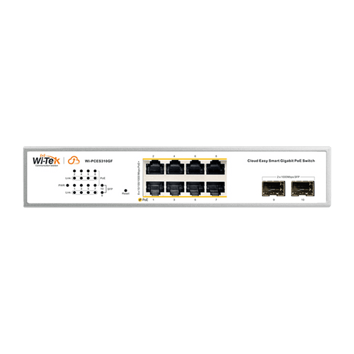 Switch Administrable PoE  / 8 puertos PoE af/at Gigabit /  2 x SFP Gigabit / Administración Cloud Gratuita / Presupuesto 120 W