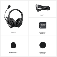 Intercomunicador Inalámbrico Binaural / Cancelación de Ruido IA / Rango 500 m (1640 ft) / Bluetooth 5.0 / Batería 1050mAh / Resistente a Lluvia