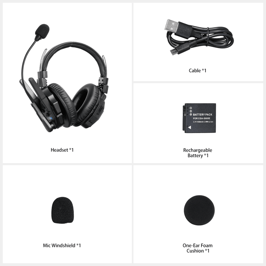 Intercomunicador Inalámbrico Binaural / Cancelación de Ruido IA / Rango 500 m (1640 ft) / Bluetooth 5.0 / Batería 1050mAh / Resistente a Lluvia