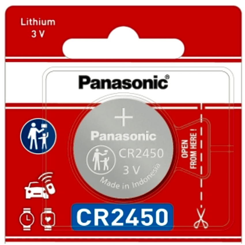 Batería de Litio tipo Moneda 3V / CR2450/ Tira c/5pz  (No recargable)