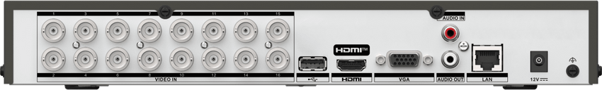 DVR 16 Canales TurboHD + 16 Canales IP / 8 Megapíxel (4K) / Audio Bidireccional / ACUSENSE Lite / 1 Bahía de Disco Duro / H.265+ / Salida en Full HD