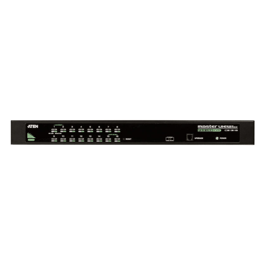 Switch KVM | 16 Puertos | Control 64-256 Computadoras | USB-PS/2 Dual Interface | Video 2048x1536 | Hotkey-OSD | Rack Mount 1U