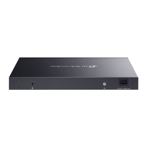 Switch L2+ Gestionado Omada / 24 Puertos Gigabit RJ45 + 4 Puertos 10G SFP+ / 16 Puertos PoE+ (30W) + 8 Puertos PoE++ (90W) / 128 Gbps Capacidad / 95.23 Mpps Forwarding / 500W PoE Budget / SDN Cloud Management