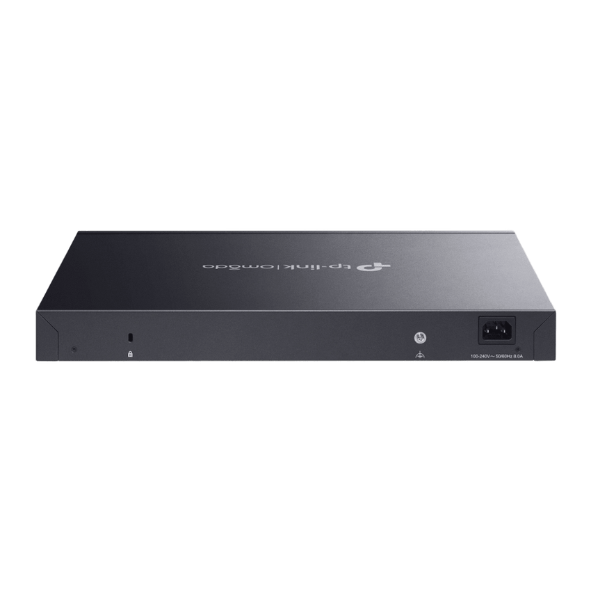 Switch L2+ Gestionado Omada / 24 Puertos Gigabit RJ45 + 4 Puertos 10G SFP+ / 16 Puertos PoE+ (30W) + 8 Puertos PoE++ (90W) / 128 Gbps Capacidad / 95.23 Mpps Forwarding / 500W PoE Budget / SDN Cloud Management