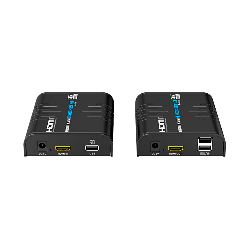 Extensor KVM HDMI 4K a 60 Hz | Transmisión hasta 120 mts con CAT6 | Resolución 4096x2160@60Hz | Ancho de Banda 18Gbps | HDCP1.4 y HDCP2.2 | Latencia 120~170ms | Conexión 1:1, 1:N, N:1, N:N