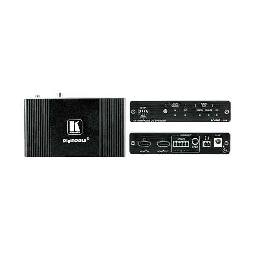 Desembebedor de Audio HDMI Profesional | 4K/60 UHD (4:4:4) | 18 Gbps | HDR | HDCP 2.2 | Salidas S/PDIF y Audio Balanceado | ARC | Gestión EDID Inteligente | Kramer re-Klocking | DigiTOOLS Compacto