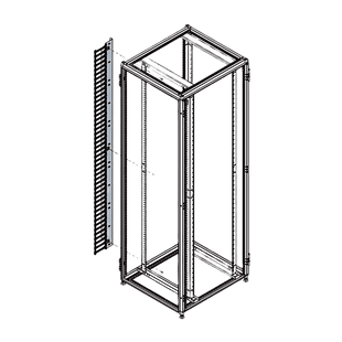 Organizador Vertical de Cables para Rack 45 UR (79 in) / Acero Negro RAL 9005 / Sección 95x208 mm (3.7x8.2 in) / Capacidad 726 Cables / Dedos cada 1.75 pulg / ProLine S1 HOFFMAN