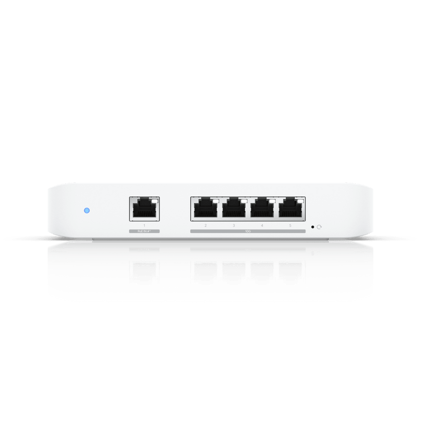 USW Flex XG Switch Capa 2, Compacto de 4 Puertos 10GbE, Puede ser Alimentado por un Puerto GbE PoE+ o con un Adaptador 5 Vcc USB-C