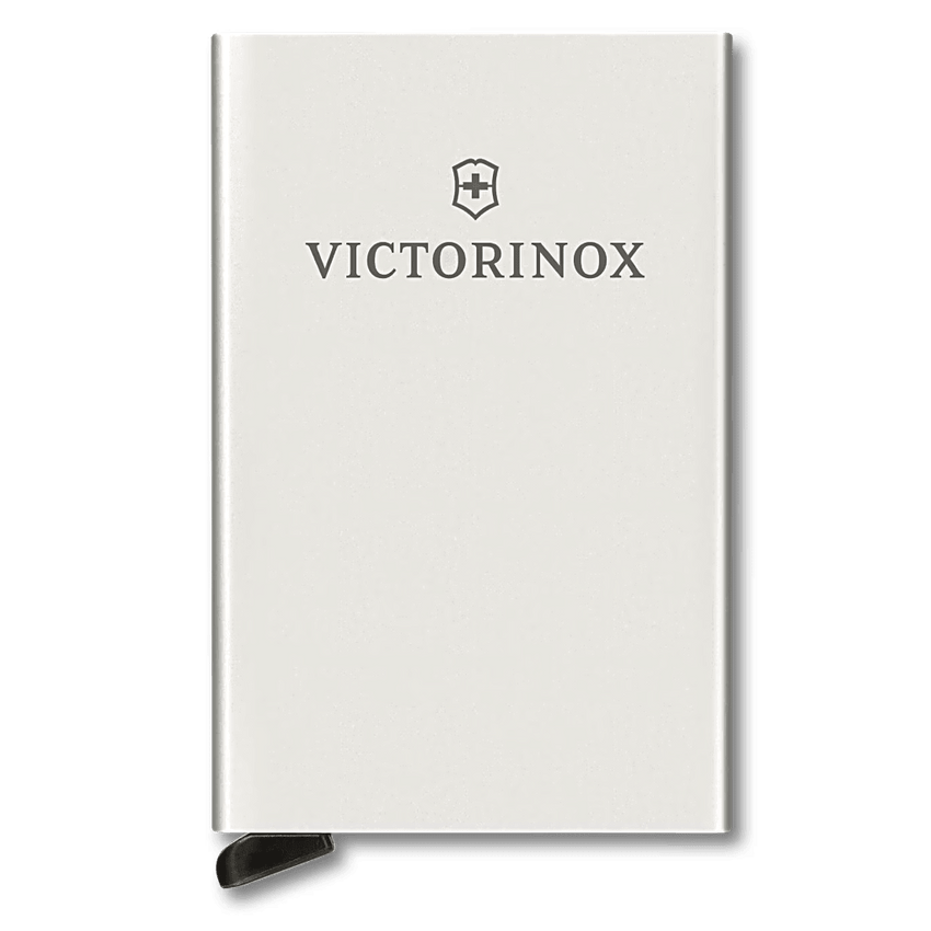 Tarjetero / Almacenamiento Seguro 4-6 Tarjetas / Aluminio Duradero / Protección RFID / Sistema Deslizamiento Patentado / Color Gris Claro.