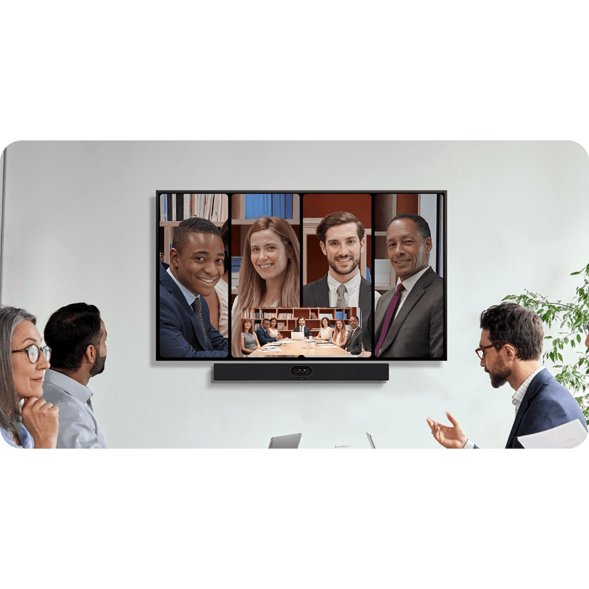 Barra de Videoconferencia todo en uno SmartVision 40 de Yealink para Salas de Conferencia Pequeñas y Medianas con IA y Seguimiento de Voz