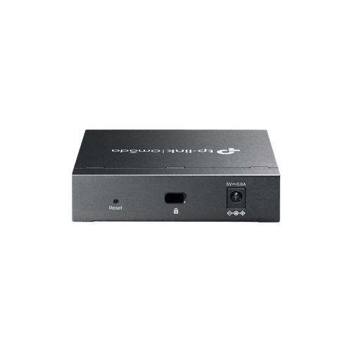 Switch Gestionado Omada SDN / 5 Puertos Gigabit RJ45 / 10 Gbps Capacidad Switching / 7.4 Mpps Forwarding Rate / Gestión Cloud Centralizada / VLAN 802.1Q / QoS 8 Colas Prioridad / Metal Fanless
