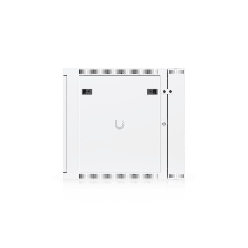 UACC Rack Cabinet 12U (600 x 703 mm) - Gabinete Cerrado para Montaje en Pared con Puerta Frontal de Vidrio Templado, Puerta Trasera Abatible (Swing-Out) y Paneles Laterales Removibles con Llave