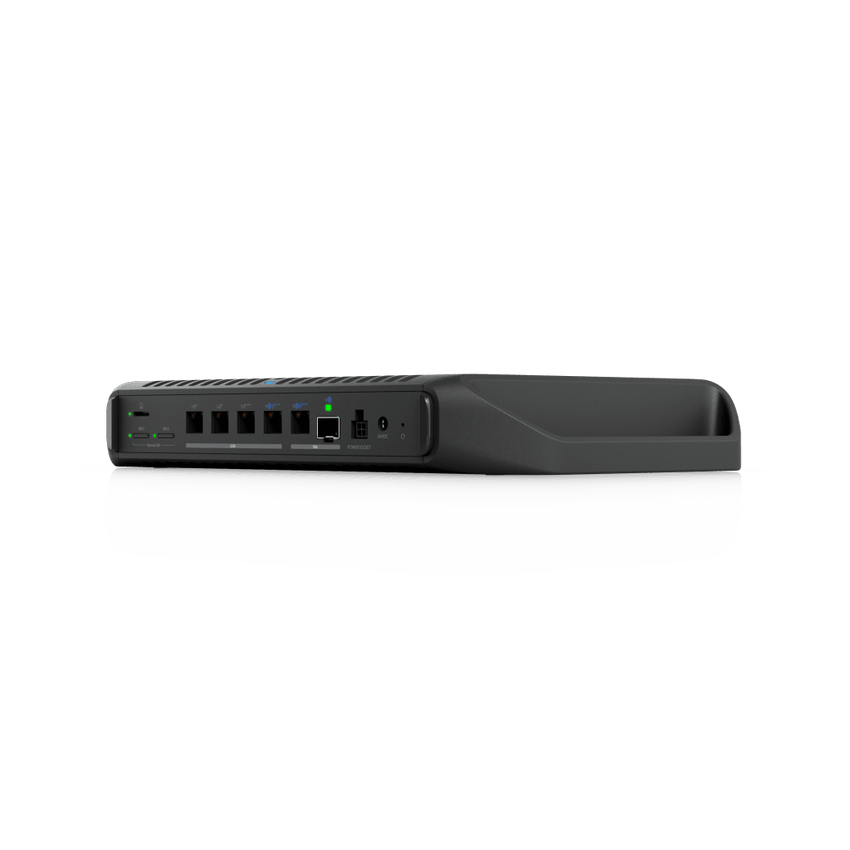 Cloud Gateway Industrial Rugerizado sin Ventilador con Puertos 10 GbE, 350W de Potencia Total para Despliegues PoE de Alta Densidad, Enrutamiento Avanzado y Almacenamiento microSD para Aplicaciones UniFi